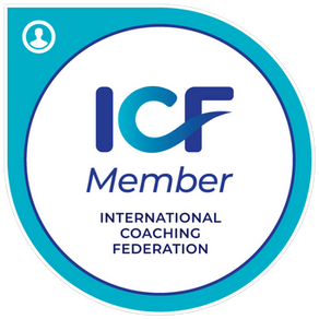 ICF International Coaching Federation Member badge and link to ICF site